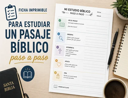 Ficha imprimible para estudiar un pasaje bíblico paso a paso