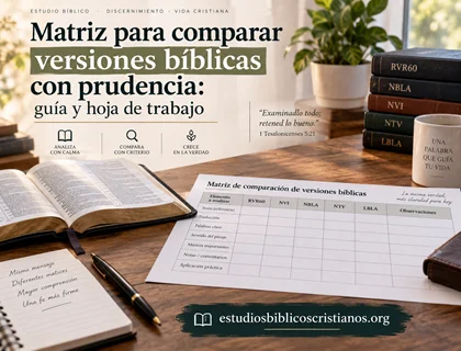 Matriz para comparar versiones bíblicas con prudencia: guía y hoja de trabajo